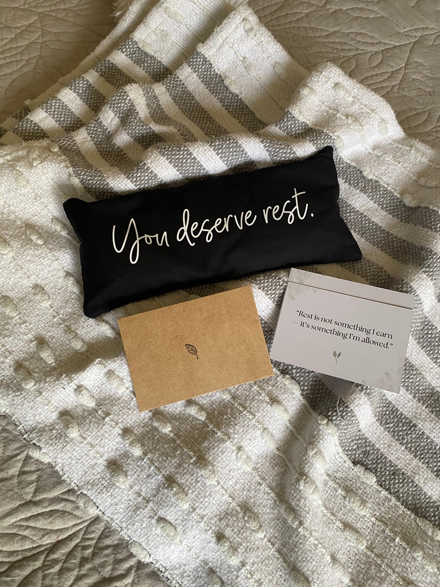 Affirmation Eye Pillow for Rest & Gentle Unwinding | Organic Lavender & Flax Seed | Handmade Self-Care Tool