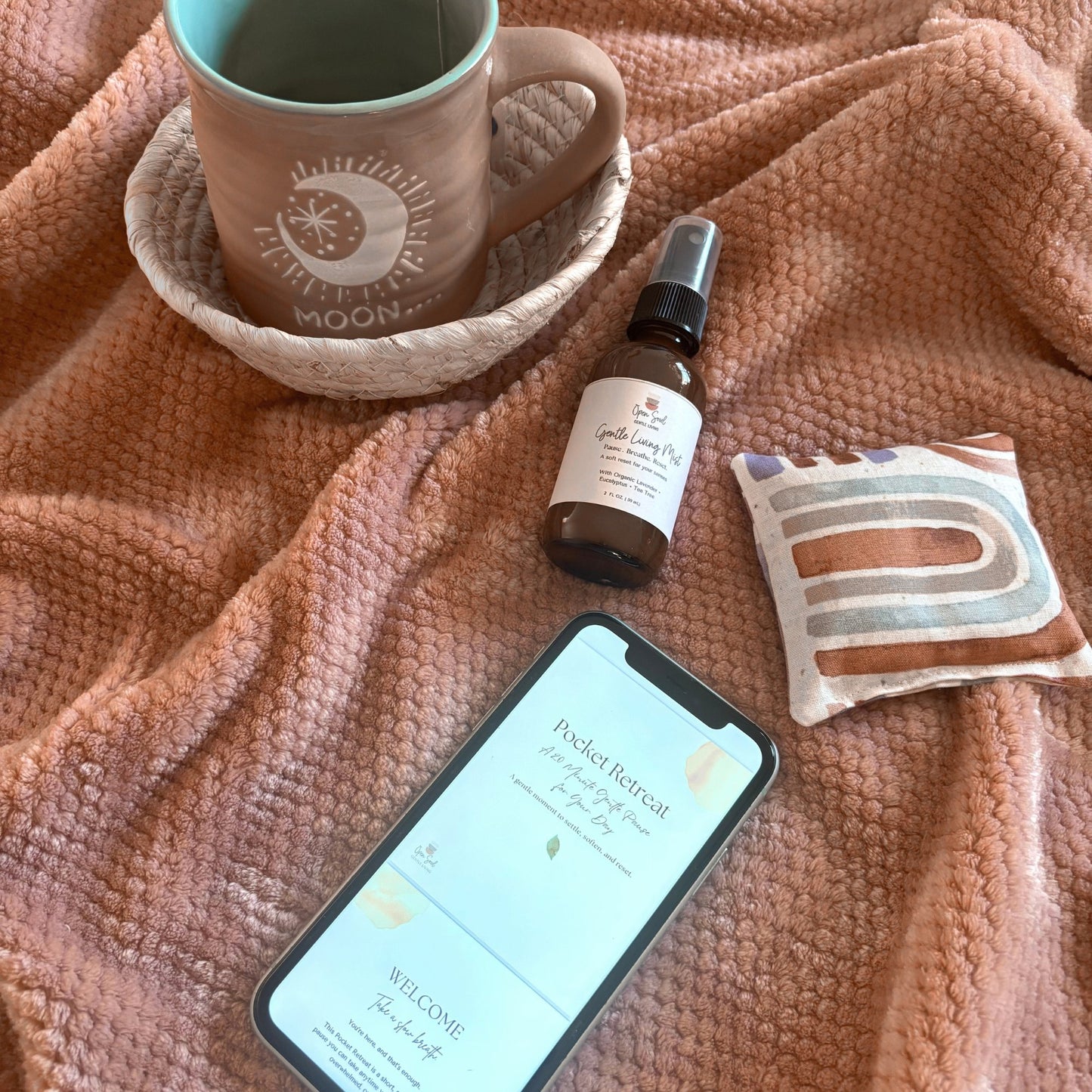 Pocket Retreat Bundle | Digital Guide + Calming Self-Care Kit for Rest & Stress Relief