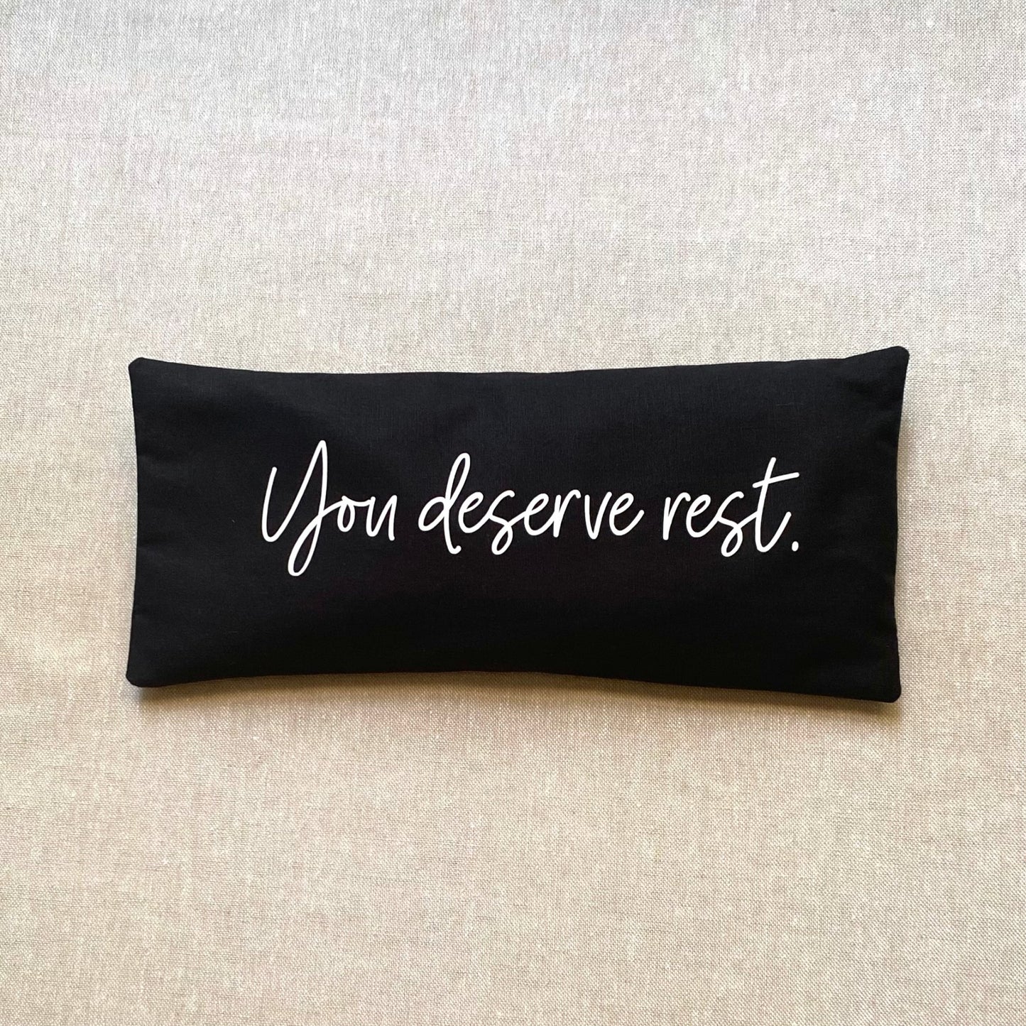 Affirmation Eye Pillow for Rest & Gentle Unwinding | Organic Lavender & Flax Seed | Handmade Self-Care Tool