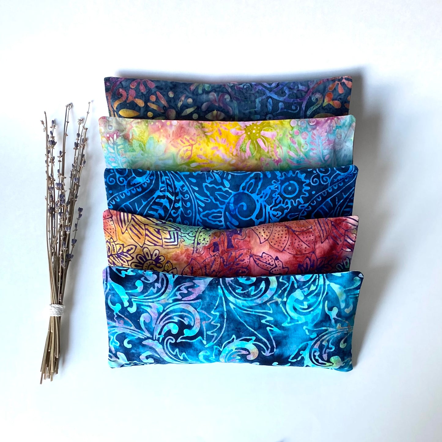Organic Lavender and Flax Seed Eye Pillows - Bright Batiks Collection