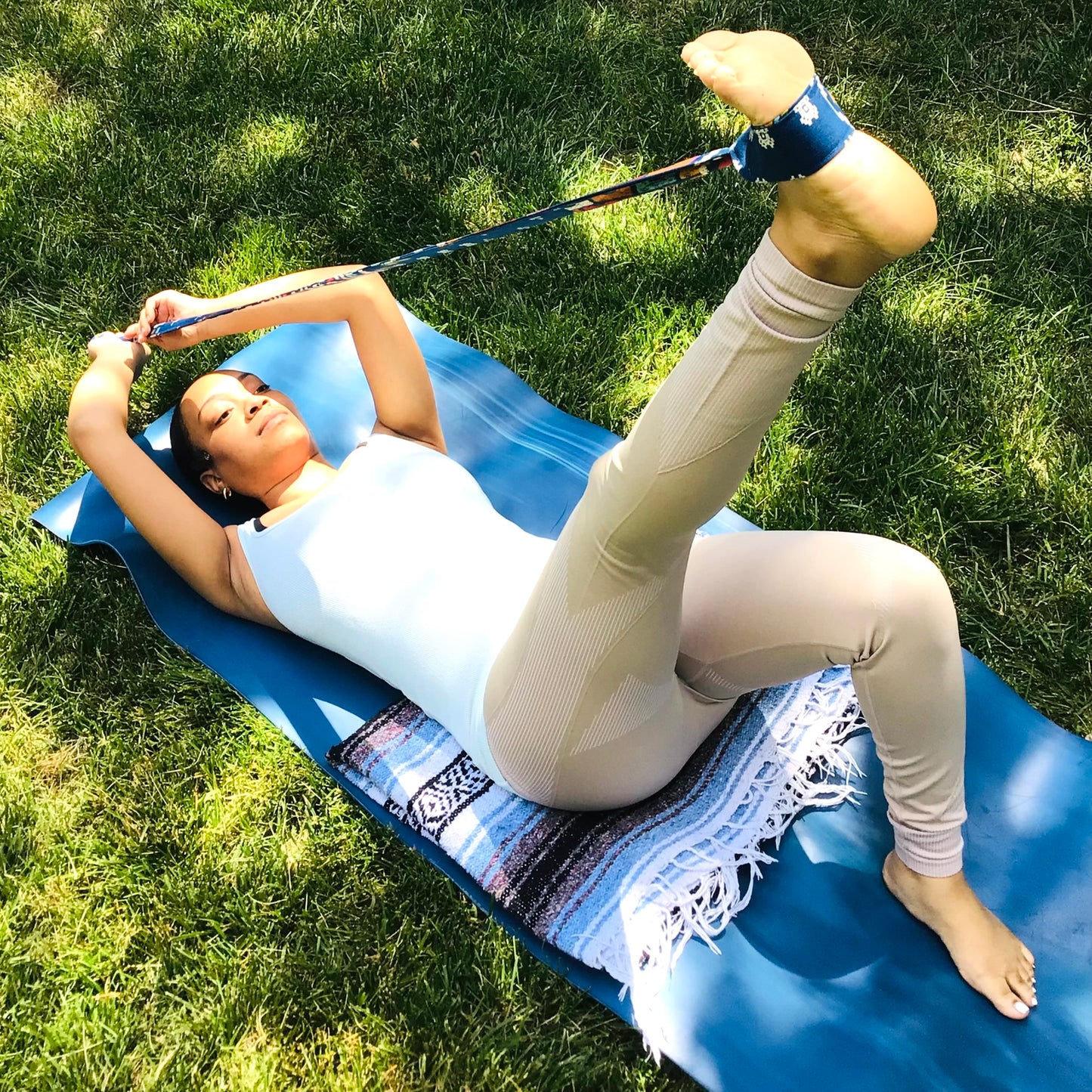 Adjustable 2-in-1 Yoga Mat Carrying Strap - Patchwork Multi