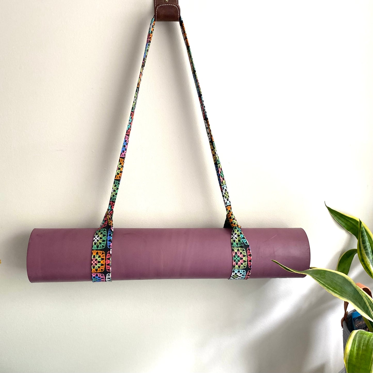 Adjustable 2-in-1 Yoga Mat Carrying Strap - Patchwork Multi