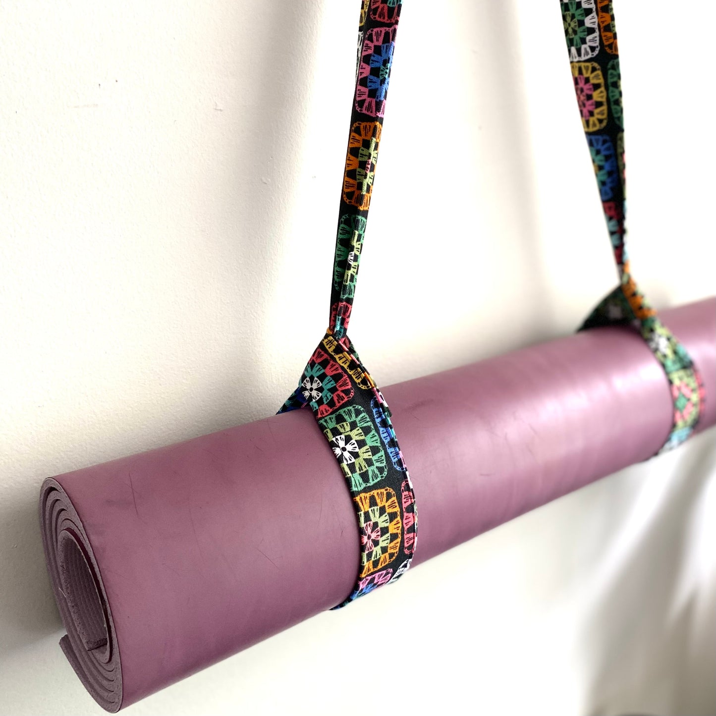 Adjustable 2-in-1 Yoga Mat Carrying Strap - Patchwork Multi